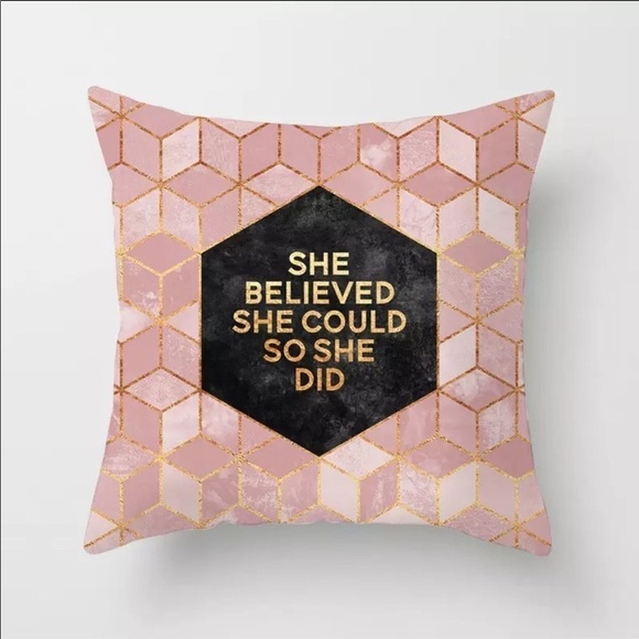 NEW! Boss Lady Geometric Printed Pillow Cover - Picture 3 of 6